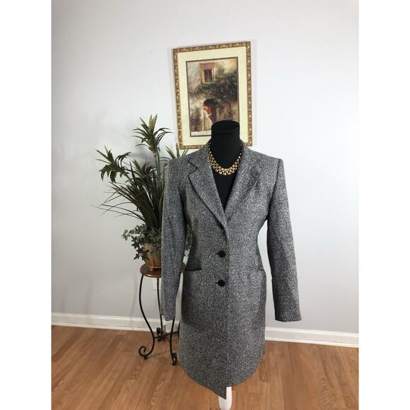 Harris Wallace Petite Jacket Coat Tweed Women’s 4P 3 Buttons Front Long Sleeve - Picture 1 of 9